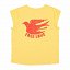 Sisters Department,Short sleeve t-shirt w/ deep round neck | Yellow w/ "free love" print
